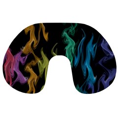 Smoke Rainbow Colors Colorful Fire Travel Neck Pillows