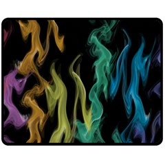 Smoke Rainbow Colors Colorful Fire Double Sided Fleece Blanket (medium) 