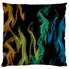 Smoke Rainbow Colors Colorful Fire Large Flano Cushion Case (one Side)