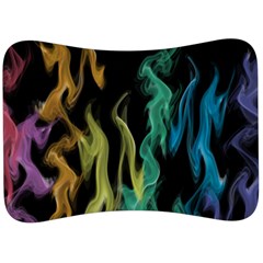 Smoke Rainbow Colors Colorful Fire Velour Seat Head Rest Cushion