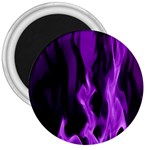 Smoke Flame Abstract Purple 3  Magnets Front