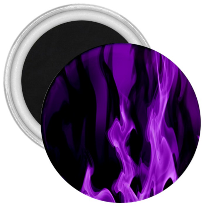 Smoke Flame Abstract Purple 3  Magnets