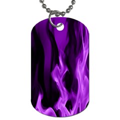 Smoke Flame Abstract Purple Dog Tag (two Sides)