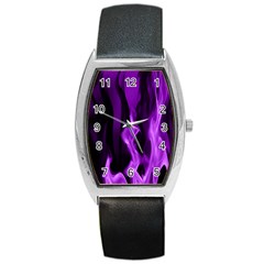 Smoke Flame Abstract Purple Barrel Style Metal Watch by HermanTelo