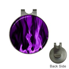 Smoke Flame Abstract Purple Hat Clips With Golf Markers