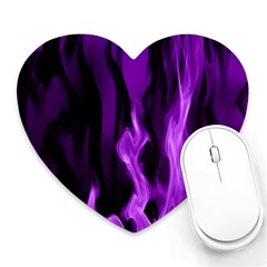 Smoke Flame Abstract Purple Heart Mousepads by HermanTelo