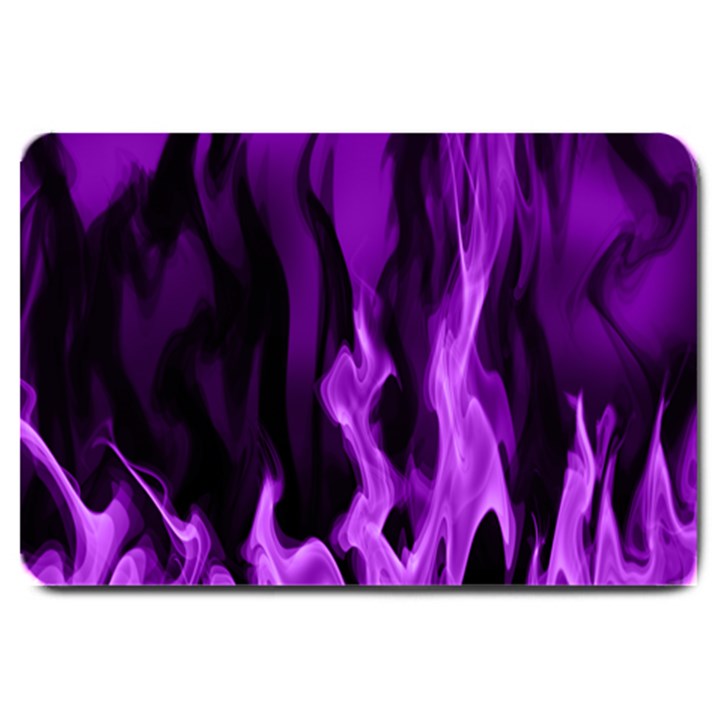 Smoke Flame Abstract Purple Large Doormat 