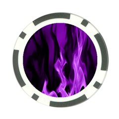 Smoke Flame Abstract Purple Poker Chip Card Guard