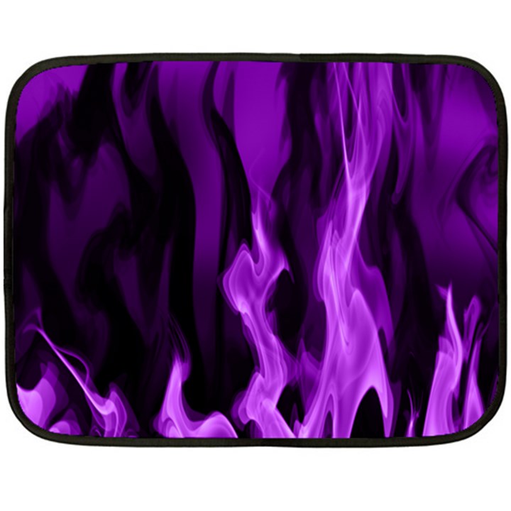 Smoke Flame Abstract Purple Double Sided Fleece Blanket (Mini) 