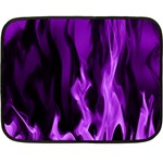 Smoke Flame Abstract Purple Double Sided Fleece Blanket (Mini)  35 x27  Blanket Back