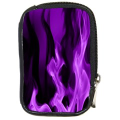 Smoke Flame Abstract Purple Compact Camera Leather Case