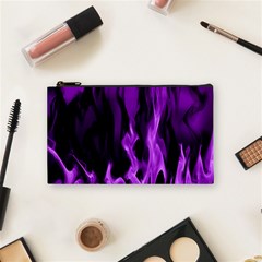 Smoke Flame Abstract Purple Cosmetic Bag (small)