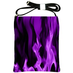 Smoke Flame Abstract Purple Shoulder Sling Bag