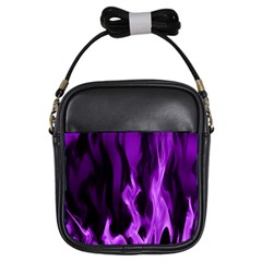 Smoke Flame Abstract Purple Girls Sling Bag