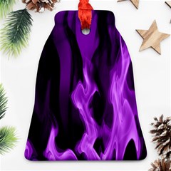 Smoke Flame Abstract Purple Ornament (bell) by HermanTelo