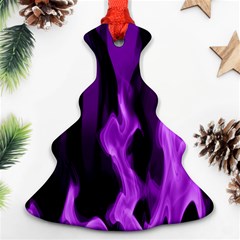 Smoke Flame Abstract Purple Christmas Tree Ornament (two Sides) by HermanTelo