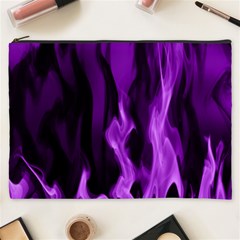 Smoke Flame Abstract Purple Cosmetic Bag (xxxl) by HermanTelo