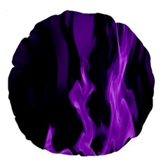 Smoke Flame Abstract Purple Large 18  Premium Round Cushions