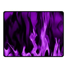 Smoke Flame Abstract Purple Double Sided Fleece Blanket (small)  by HermanTelo