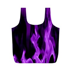 Smoke Flame Abstract Purple Full Print Recycle Bag (m)