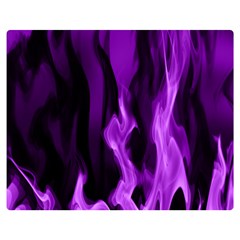 Smoke Flame Abstract Purple Double Sided Flano Blanket (medium)  by HermanTelo