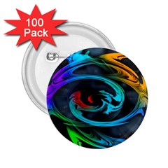 Rainbow Fractal Clouds Stars 2 25  Buttons (100 Pack)  by HermanTelo