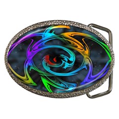 Rainbow Fractal Clouds Stars Belt Buckles by HermanTelo