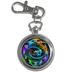 Rainbow Fractal Clouds Stars Key Chain Watches by HermanTelo