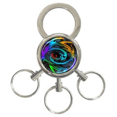 Rainbow Fractal Clouds Stars 3-ring Key Chains by HermanTelo