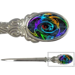 Rainbow Fractal Clouds Stars Letter Opener by HermanTelo