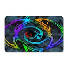 Rainbow Fractal Clouds Stars Magnet (rectangular) by HermanTelo