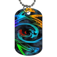 Rainbow Fractal Clouds Stars Dog Tag (two Sides)