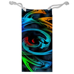 Rainbow Fractal Clouds Stars Jewelry Bag