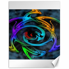 Rainbow Fractal Clouds Stars Canvas 12  X 16  by HermanTelo