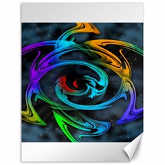 Rainbow Fractal Clouds Stars Canvas 18  X 24  by HermanTelo