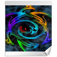 Rainbow Fractal Clouds Stars Canvas 20  X 24 