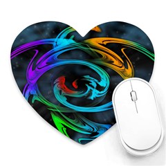 Rainbow Fractal Clouds Stars Heart Mousepads