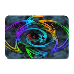 Rainbow Fractal Clouds Stars Plate Mats by HermanTelo