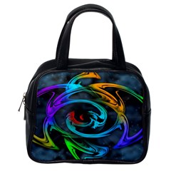 Rainbow Fractal Clouds Stars Classic Handbag (one Side) by HermanTelo