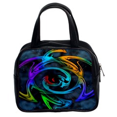 Rainbow Fractal Clouds Stars Classic Handbag (two Sides)