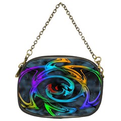 Rainbow Fractal Clouds Stars Chain Purse (one Side)