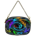 Rainbow Fractal Clouds Stars Chain Purse (One Side) Front