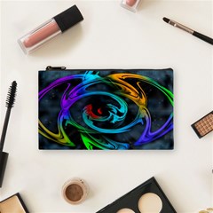 Rainbow Fractal Clouds Stars Cosmetic Bag (small)