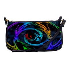 Rainbow Fractal Clouds Stars Shoulder Clutch Bag