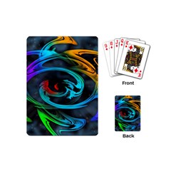 Rainbow Fractal Clouds Stars Playing Cards (mini) by HermanTelo