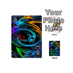 Rainbow Fractal Clouds Stars Playing Cards Double Sided (mini) by HermanTelo