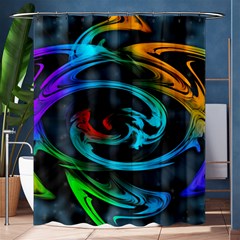 Rainbow Fractal Clouds Stars Shower Curtain 60  X 72  (medium) 