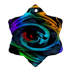 Rainbow Fractal Clouds Stars Ornament (snowflake)