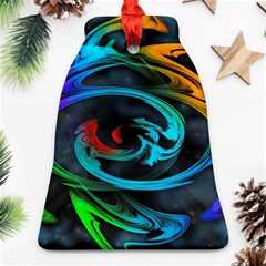 Rainbow Fractal Clouds Stars Bell Ornament (two Sides)