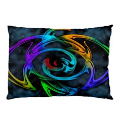 Rainbow Fractal Clouds Stars Pillow Case (two Sides) by HermanTelo